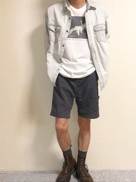 「Dr. Martens（ドクターマーチン）のアイテム」を使った、Namichiさん（メンズ・174cm）の夏コーディネート