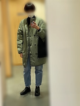 「nanamica（ナナミカ）のアイテム（ダウンジャケット/コート）」を使った、マッシュさん（レディース・162cm）の冬コーディネート