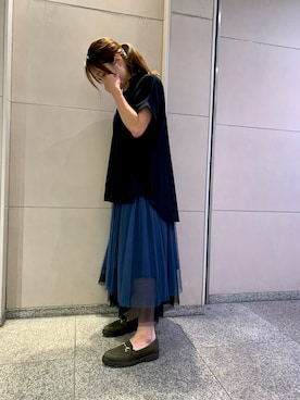 「トラックソールローファー」｜HIMIKO  大阪高島屋店さん（レディース・150cm）の秋コーディネート