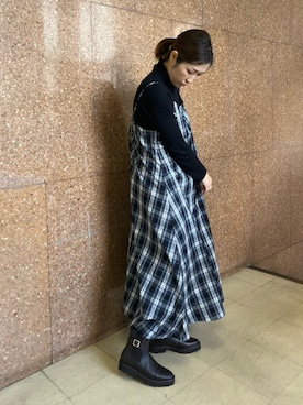 「チェックワンピース」｜HIMIKO  大阪高島屋店さん（レディース・167cm）の秋コーディネート