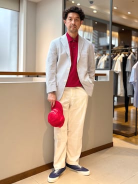 「LACOSTE（ラコステ）のアイテム」を使った、佐藤さん（メンズ・173cm）の夏コーディネート
