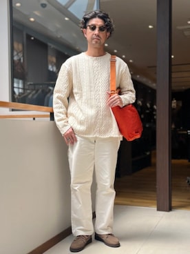 「アイテム（モカシン/デッキシューズ）」を使った、佐藤さん（メンズ・173cm）の夏コーディネート