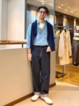 「SHIPS（シップス）のアイテム（パンツ）」を使った、佐藤さん（メンズ・173cm）の春コーディネート