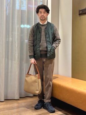 「SHIPS（シップス）のアイテム（スラックス）」を使った、佐藤さん（メンズ・173cm）の秋コーディネート
