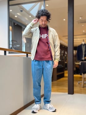 「SHIPS（シップス）のアイテム（スウェット）」を使った、佐藤さん（メンズ・173cm）の秋コーディネート