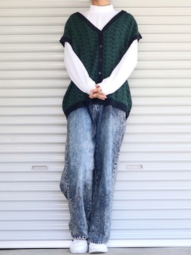 「Ellno Loset（エルノロゼット）のアイテム（ニット/セーター）」を使った、Shinさん（メンズ・178cm）の秋コーディネート