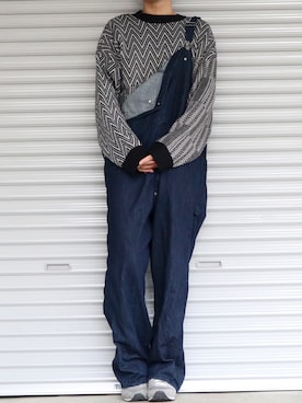 「Ellno Loset（エルノロゼット）のアイテム（ニット/セーター）」を使った、Shinさん（メンズ・178cm）の冬コーディネート