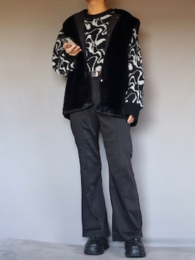 「Ellno Loset（エルノロゼット）のアイテム（ニット/セーター）」を使った、Shinさん（メンズ・178cm）の秋コーディネート