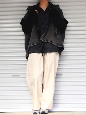 「ADRER（アドラー）のアイテム（デニムジャケット）」を使った、Shinさん（メンズ・178cm）の秋コーディネート