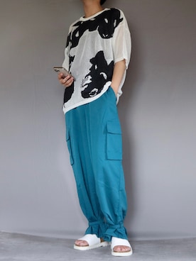 「Ellno Loset（エルノロゼット）のアイテム（ニット/セーター）」を使った、Shinさん（メンズ・178cm）の夏コーディネート