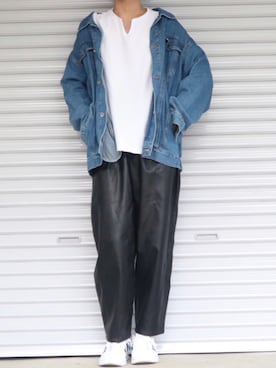 「unrelaxing（アンリラクシング）のアイテム（デニムジャケット）」を使った、Shinさん（メンズ・178cm）の秋コーディネート