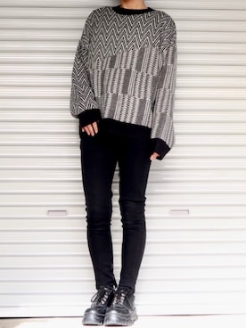 「Ellno Loset（エルノロゼット）のアイテム（ニット/セーター）」を使った、Shinさん（メンズ・178cm）の秋コーディネート