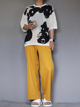 「Ellno Loset（エルノロゼット）のアイテム（ニット/セーター）」を使った、Shinさん（メンズ・178cm）の夏コーディネート
