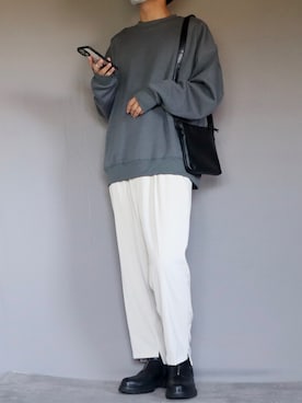 「Ellno Loset（エルノロゼット）のアイテム（ベスト）」を使った、Shinさん（メンズ・178cm）の秋コーディネート