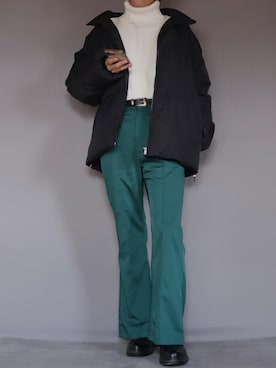 「Ellno Loset（エルノロゼット）のアイテム（ダウンジャケット/コート）」を使った、Shinさん（メンズ・178cm）の冬コーディネート