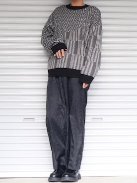 「Ellno Loset（エルノロゼット）のアイテム（ニット/セーター）」を使った、Shinさん（メンズ・178cm）の秋コーディネート