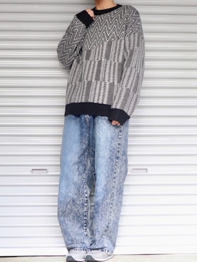 「Ellno Loset（エルノロゼット）のアイテム（ニット/セーター）」を使った、Shinさん（メンズ・178cm）の秋コーディネート