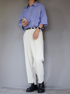 「Ellno Loset（エルノロゼット）のアイテム（ベスト）」を使った、Shinさん（メンズ・178cm）の夏コーディネート