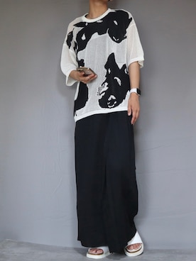 「Ellno Loset（エルノロゼット）のアイテム（ニット/セーター）」を使った、Shinさん（メンズ・178cm）の夏コーディネート