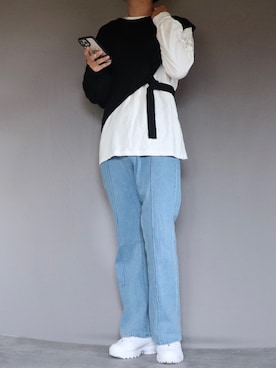 「Ellno Loset（エルノロゼット）のアイテム（ニット/セーター）」を使った、Shinさん（メンズ・178cm）の秋コーディネート