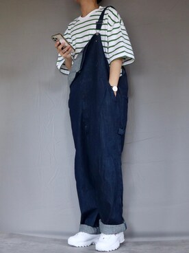 「outfit」｜「アイテム（オールインワン・サロペット）」を使った、Shinさん（メンズ・178cm）の夏コーディネート