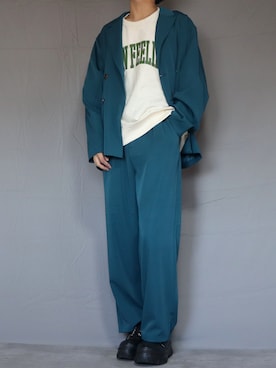 「Ellno Loset（エルノロゼット）のアイテム（スラックス）」を使った、Shinさん（メンズ・178cm）の春コーディネート