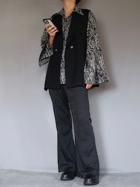 「Ellno Loset（エルノロゼット）のアイテム（ベスト）」を使った、Shinさん（メンズ・178cm）の秋コーディネート