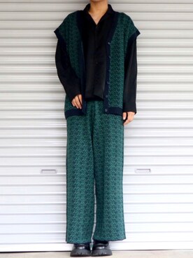 「Ellno Loset（エルノロゼット）のアイテム（ニット/セーター）」を使った、Shinさん（メンズ・178cm）の秋コーディネート