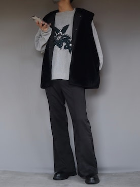 「Ellno Loset（エルノロゼット）のアイテム（ニット/セーター）」を使った、Shinさん（メンズ・178cm）の秋コーディネート