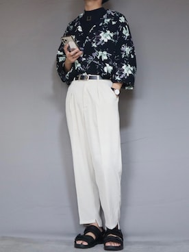 「Ellno Loset（エルノロゼット）のアイテム（ベスト）」を使った、Shinさん（メンズ・178cm）の春コーディネート