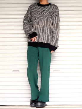 「Ellno Loset（エルノロゼット）のアイテム（ニット/セーター）」を使った、Shinさん（メンズ・178cm）の秋コーディネート