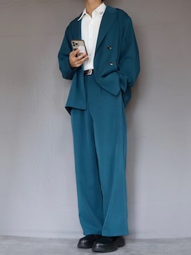 「Ellno Loset（エルノロゼット）のアイテム（スラックス）」を使った、Shinさん（メンズ・178cm）の春コーディネート