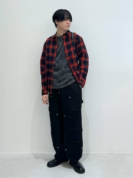 「NOT4NERD（ノットフォーナード）のアイテム（スウェットパンツ）」を使った、Rikutoさん（メンズ・178cm）の秋コーディネート
