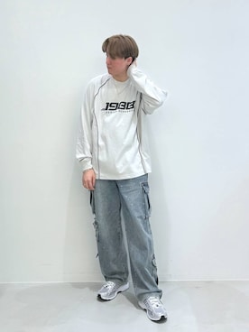 「NOT4NERD（ノットフォーナード）のアイテム（デニムパンツ）」を使った、Rikutoさん（メンズ・178cm）の春コーディネート