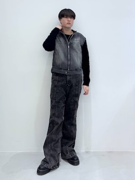 「NOT4NERD（ノットフォーナード）のアイテム」を使った、Rikutoさん（メンズ・178cm）の冬コーディネート
