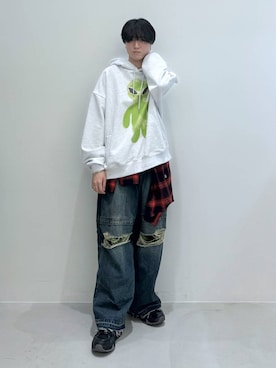 「NOT4NERD（ノットフォーナード）のアイテム（トップス）」を使った、Rikutoさん（メンズ・178cm）の秋コーディネート