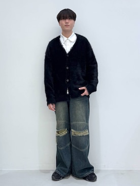 「NOT4NERD（ノットフォーナード）のアイテム」を使った、Rikutoさん（メンズ・178cm）の冬コーディネート