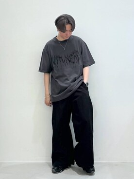 「NOT4NERD（ノットフォーナード）のアイテム（Tシャツ/カットソー）」を使った、Rikutoさん（メンズ・178cm）の春コーディネート