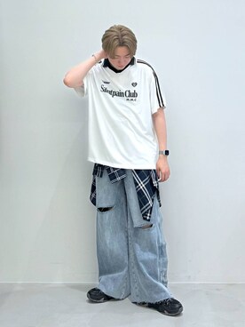 「ALAND（エーランド）のアイテム（シャツ/ブラウス）」を使った、Rikutoさん（メンズ・178cm）の春コーディネート