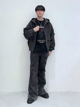 「NOT4NERD（ノットフォーナード）のアイテム」を使った、Rikutoさん（メンズ・178cm）の冬コーディネート