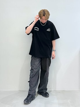 「NOT4NERD（ノットフォーナード）のアイテム（デニムパンツ）」を使った、Rikutoさん（メンズ・178cm）の春コーディネート