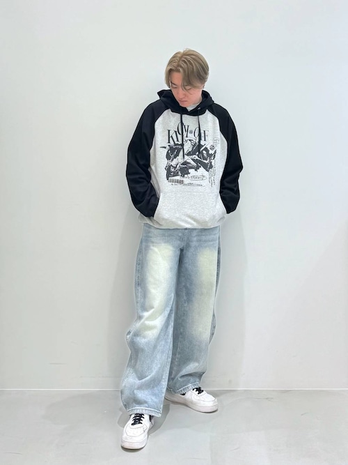 セール】【UNISEX】NASTYKICK／Pitchyラグランフーディー