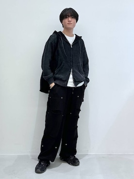 「NOT4NERD（ノットフォーナード）のアイテム（スウェットパンツ）」を使った、Rikutoさん（メンズ・178cm）の秋コーディネート