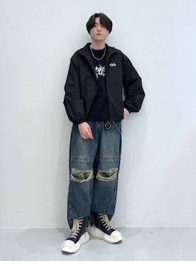 「NOT4NERD（ノットフォーナード）のアイテム」を使った、Rikutoさん（メンズ・178cm）の冬コーディネート