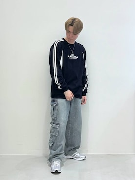 「NOT4NERD（ノットフォーナード）のアイテム（デニムパンツ）」を使った、Rikutoさん（メンズ・178cm）の春コーディネート