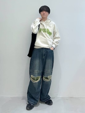 「NOT4NERD（ノットフォーナード）のアイテム（デニムパンツ）」を使った、Rikutoさん（メンズ・178cm）の秋コーディネート