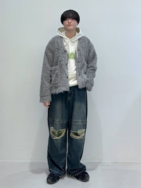「NOT4NERD（ノットフォーナード）のアイテム（デニムパンツ）」を使った、Rikutoさん（メンズ・178cm）の秋コーディネート