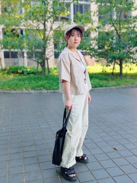 「Java（ジャバ）のアイテム（パンツ）」を使った、はぱや.さん（レディース・147cm）の春コーディネート