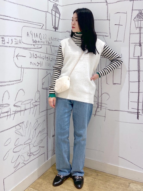 tシャツ シアージャガードタートルネックニット レディース 楽天市場】ぽこぽこ ジャガード シアートップス ウェーブ