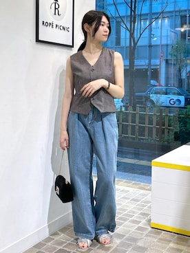 「アイテム（ベスト）」を使った、natsuさん（レディース・156cm・20代）の夏コーディネート